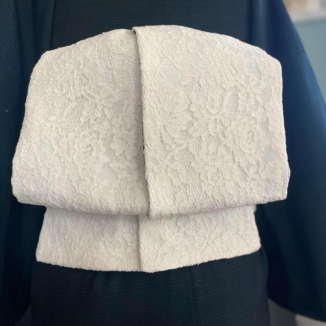 尾峨佐染繍 総刺繍袋帯相良刺繍 汕頭刺繍 蘇州刺繍正倉院騎馬華文白 青